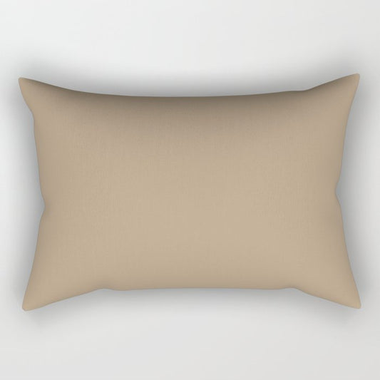 Almond Neutral Brown Solid Color - Accent Shade - Matches Sherwin Williams Artisan Tan SW 7540 Rectangular Pillow