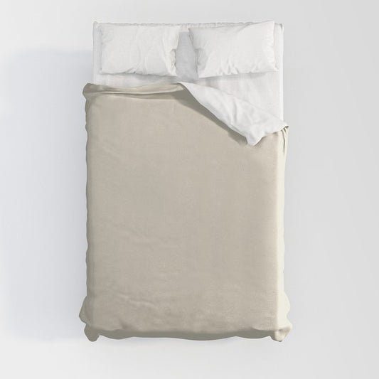 Almond Off White Solid Color Pairs 2023 Trending Hue Glidden Fossil Stone PPG1102-2 Duvet Cover