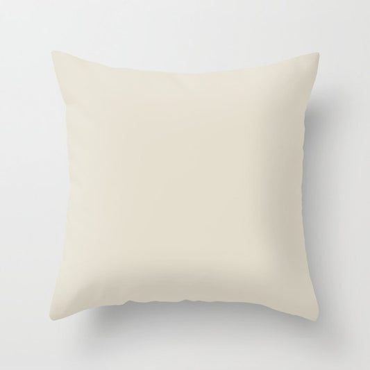 Almond Off White Solid Color Pairs 2023 Trending Hue Glidden Fossil Stone PPG1102-2 Throw Pillow