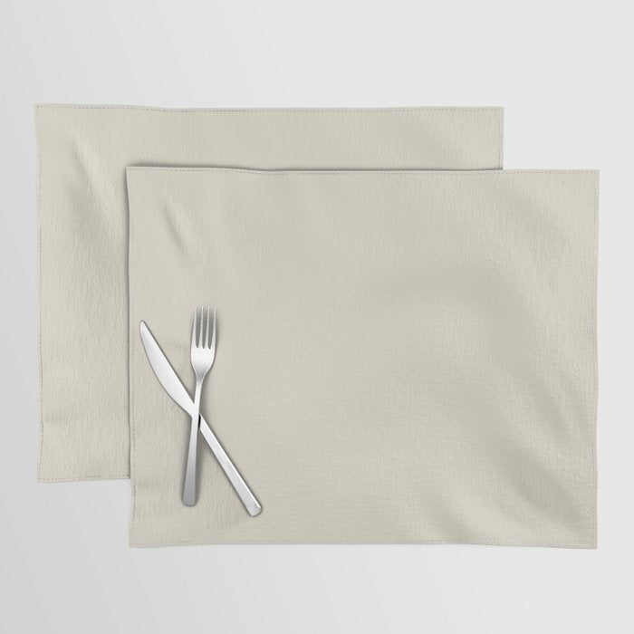 Almond Off White Solid Color Pairs 2023 Trending Hue Glidden Fossil Stone PPG1102-2 Placemat