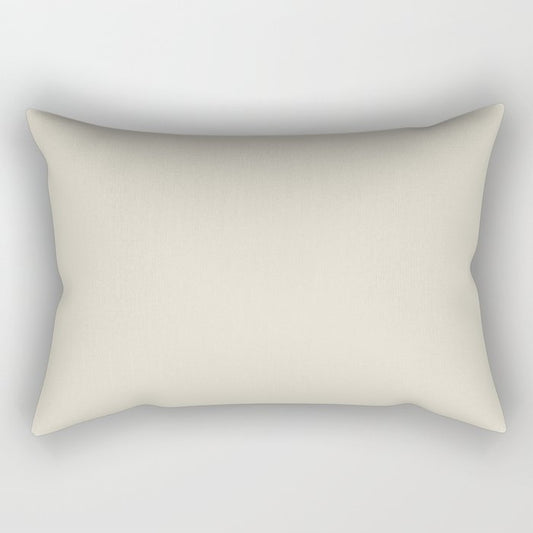 Almond Off White Solid Color Pairs 2023 Trending Hue Glidden Fossil Stone PPG1102-2 Rectangular Pillow