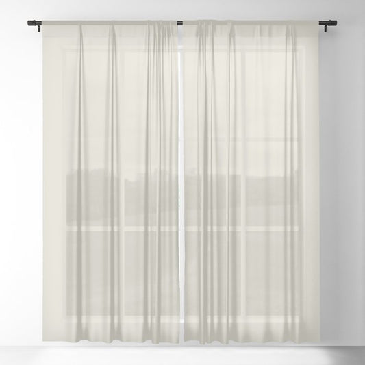 Almond Off White Solid Color Pairs 2023 Trending Hue Glidden Fossil Stone PPG1102-2 Sheer Curtain