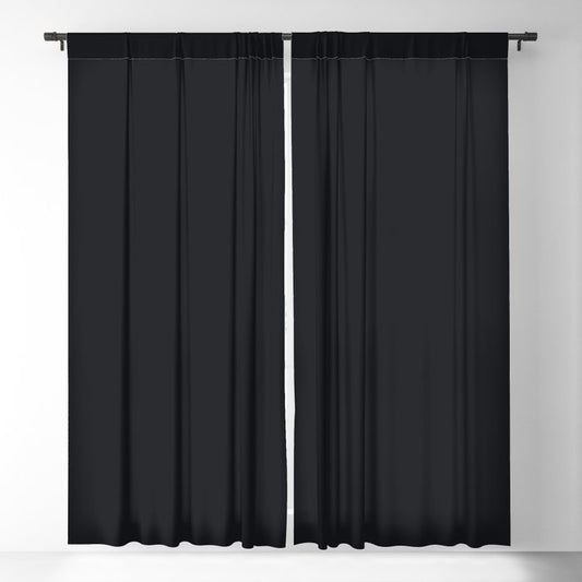 Almost Black Solid Color - Patternless Pairs Jolie Paints 2022 Popular Hue Noir Blackout Curtain