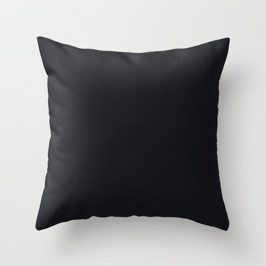 Almost Black Solid Color - Patternless Pairs Jolie Paints 2022 Popular Hue Noir Throw Pillow
