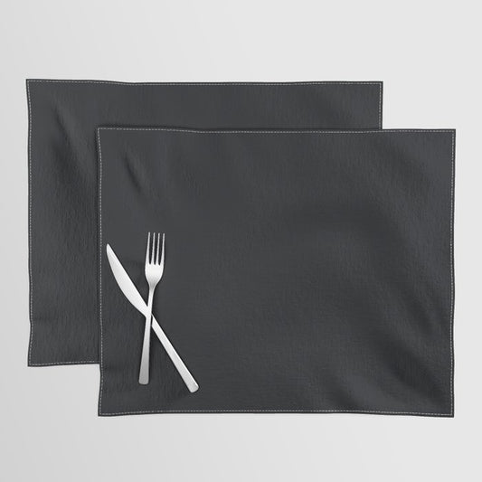 Almost Black Solid Color - Patternless Pairs Jolie Paints 2022 Popular Hue Noir Placemat