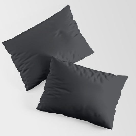 Almost Black Solid Color - Patternless Pairs Jolie Paints 2022 Popular Hue Noir Pillow Sham Set