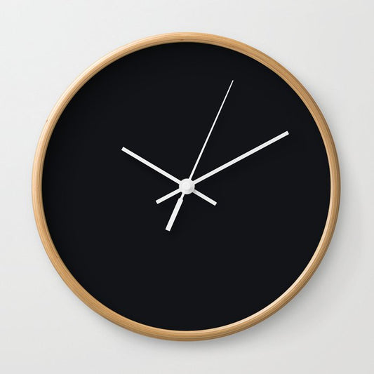 Almost Black Solid Color - Patternless Pairs Jolie Paints 2022 Popular Hue Noir Wall Clock