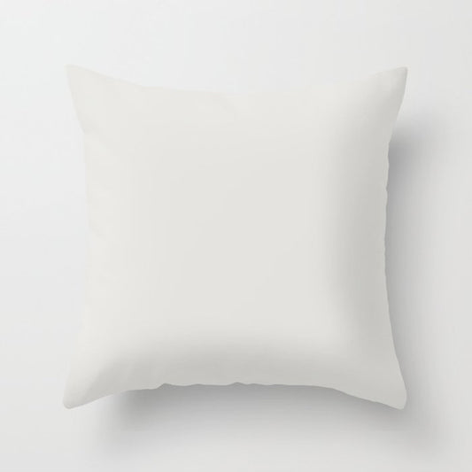 Almost White Trending Solid Color  - Hue - Single Shade Jolie Gesso White Throw Pillow