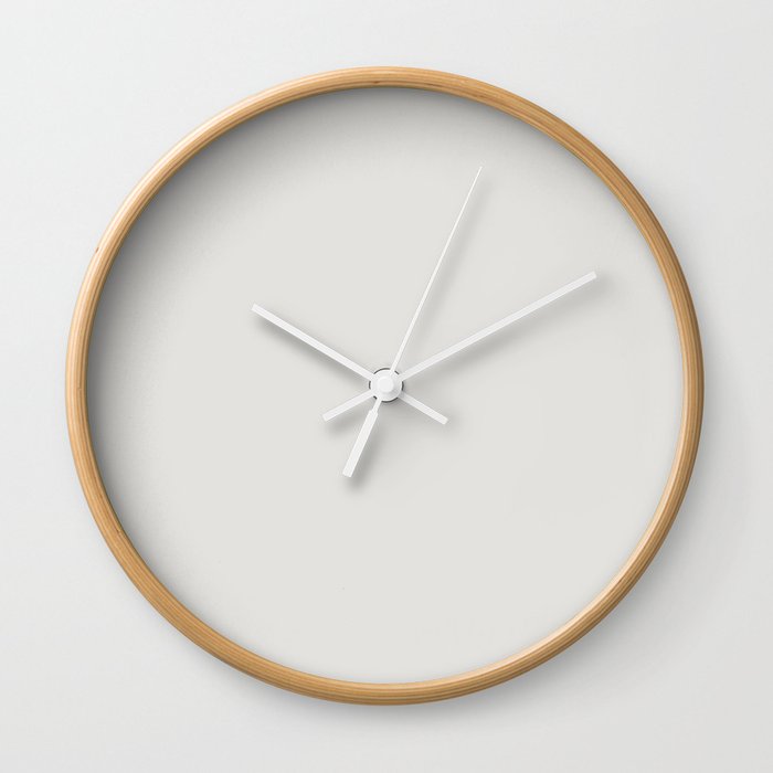 Almost White Trending Solid Color - Patternless Pairs Jolie Paints 2022 Popular Hue Gesso White Wall Clock