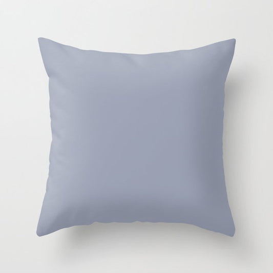 Ambrosial Pastel Purple Blue Grey Solid Color Pairs To Sherwin Williams Vesper Violet SW 6542 Throw Pillow