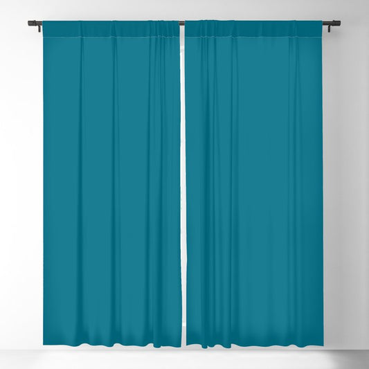 Amplified Dark Sky Blue Solid Color Pairs To Sherwin Williams Amalfi SW 6783 Blackout Curtain