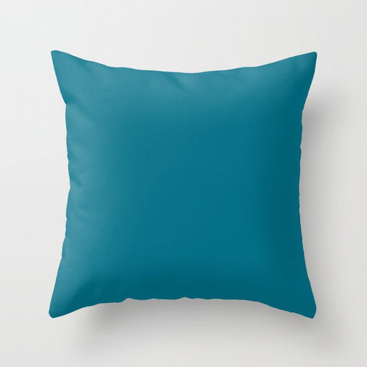 Amplified Dark Sky Blue Solid Color Pairs To Sherwin Williams Amalfi SW 6783 Throw Pillow