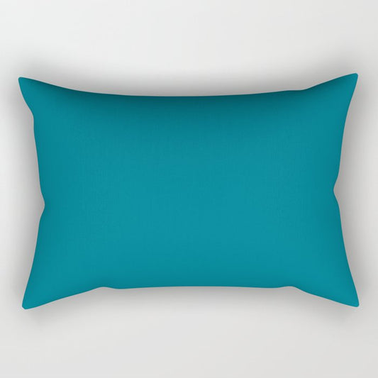 Amplified Dark Sky Blue Solid Color Pairs To Sherwin Williams Amalfi SW 6783 Rectangular Pillow