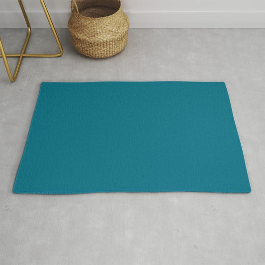Amplified Dark Sky Blue Solid Color Pairs To Sherwin Williams Amalfi SW 6783 Throw & Area Rugs