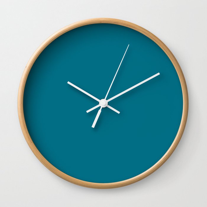 Amplified Dark Sky Blue Solid Color Pairs To Sherwin Williams Amalfi SW 6783 Wall Clock