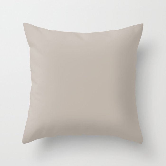 Anew Grey Solid Color Accent Shade / Hue Matches Sherwin Williams Versatile Gray SW 6072 Throw Pillow