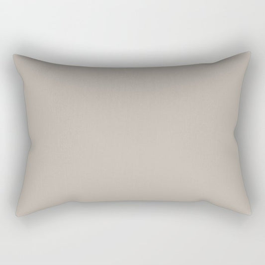Anew Grey Solid Color Accent Shade / Hue Matches Sherwin Williams Versatile Gray SW 6072 Rectangular Pillow