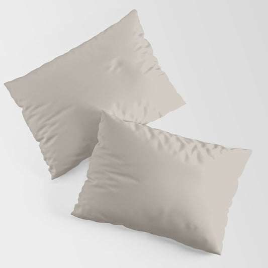 Anew Grey Solid Color Accent Shade / Hue Matches Sherwin Williams Versatile Gray SW 6072 Pillow Sham Set