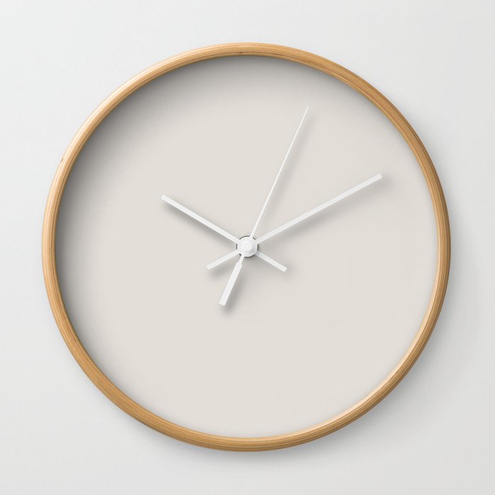 Anew Off-White Solid Color Accent Shade / Hue Matches Sherwin Williams Incredible White SW 7028 Wall Clock
