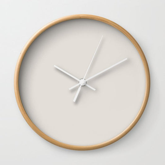 Anew Off-White Solid Color Accent Shade / Hue Matches Sherwin Williams Incredible White SW 7028 Wall Clock
