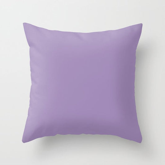 Angelic Mid Tone Purple Solid Color Pairs To Sherwin Williams Kismet SW 6830 Throw Pillow