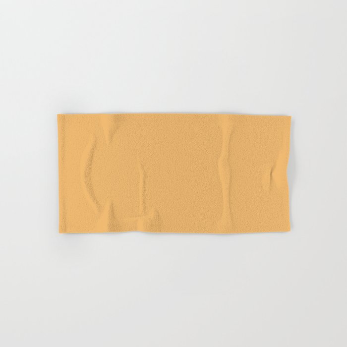 Angelic Orange Yellow Solid Color Pairs To Sherwin Williams Olden Amber SW 9013 Hand & Bath Towel