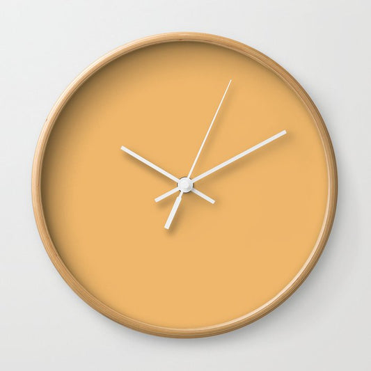Angelic Orange Yellow Solid Color Pairs To Sherwin Williams Olden Amber SW 9013 Wall Clock