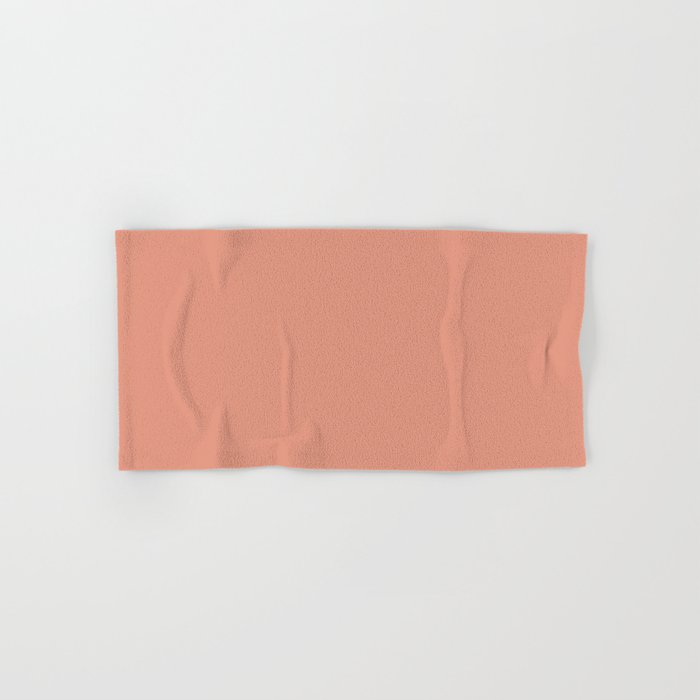 Animated Coral Pink Solid Color Accent Shade / Hue Matches Sherwin Williams Sockeye SW 6619 Hand & Bath Towel