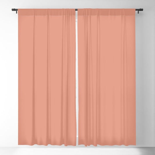 Animated Coral Pink Solid Color Accent Shade / Hue Matches Sherwin Williams Sockeye SW 6619 Blackout Curtain
