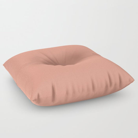 Animated Coral Pink Solid Color Accent Shade / Hue Matches Sherwin Williams Sockeye SW 6619 Floor Pillow