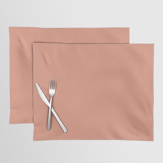 Animated Coral Pink Solid Color Accent Shade / Hue Matches Sherwin Williams Sockeye SW 6619 Placemat