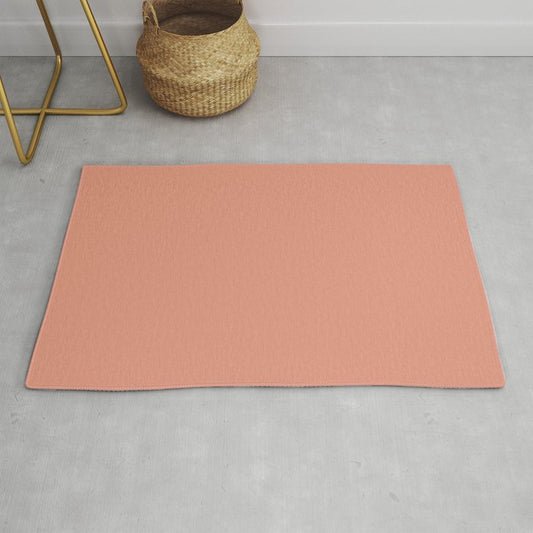 Animated Coral Pink Solid Color Accent Shade / Hue Matches Sherwin Williams Sockeye SW 6619 Throw & Area Rugs
