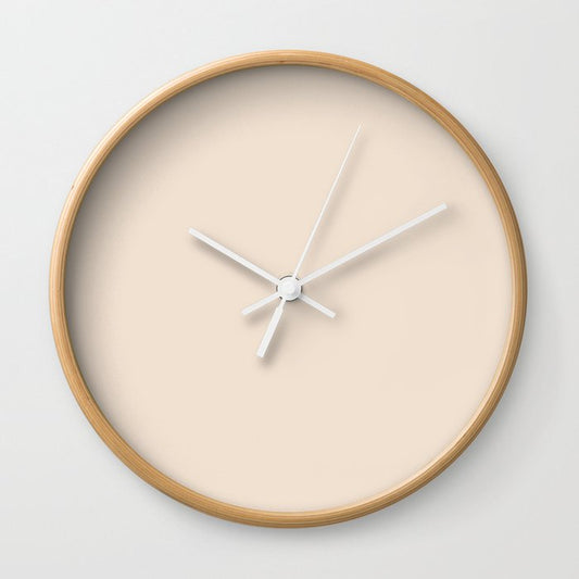 Antique White Solid Color  - Accent Shade - Matches Sherwin Williams Choice Cream SW 6357 Wall Clock