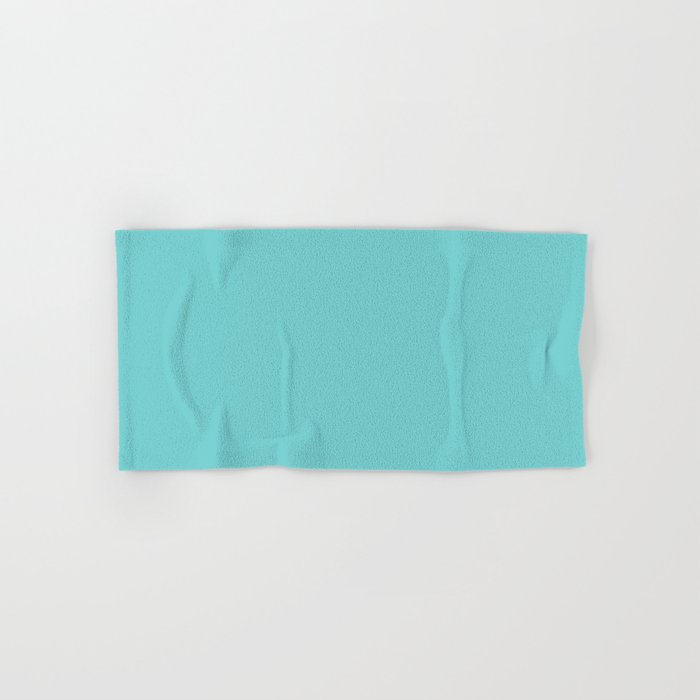 Aqua Blue Green Solid Color Inspired by Behr Soft Turquoise P460-3 Hand & Bath Towel