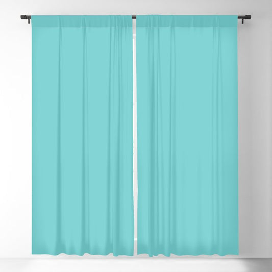 Aqua Blue Green Solid Color Inspired by Behr Soft Turquoise P460-3 Blackout Curtain