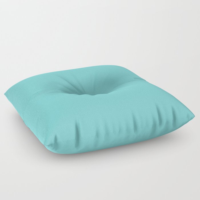 Aqua Blue Green Solid Color Inspired by Behr Soft Turquoise P460-3 Floor Pillow