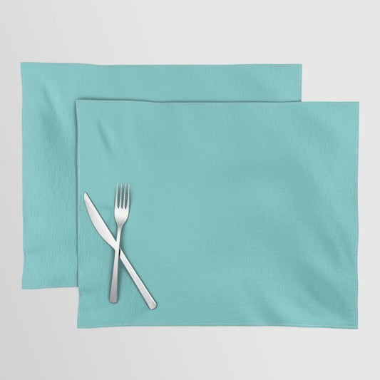 Aqua Blue Green Solid Color Inspired by Behr Soft Turquoise P460-3 Placemat