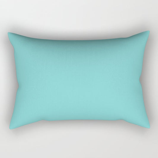 Aqua Blue Green Solid Color Inspired by Behr Soft Turquoise P460-3 Rectangular Pillow