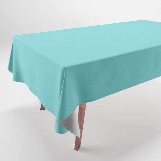 Aqua Blue Green Solid Color Inspired by Behr Soft Turquoise P460-3 Tablecloth