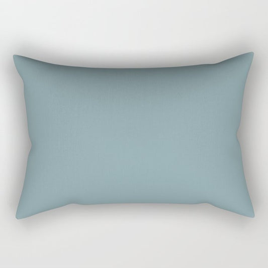 Aqua Blue Green Solid Color Pairs to Sherwin Williams Tranquil Aqua SW 7611 Rectangular Pillow