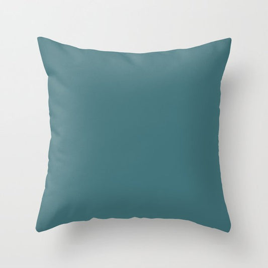 Aqua Blue Green Trending Solid Color Graham & Brown 2021 Color of the Year Accent Shade Whale Tail Throw Pillow