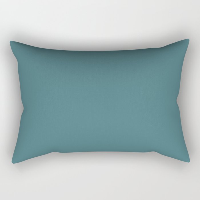 Aqua Blue Green Trending Solid Color Graham & Brown 2021 Color of the Year Accent Shade Whale Tail Rectangular Pillow