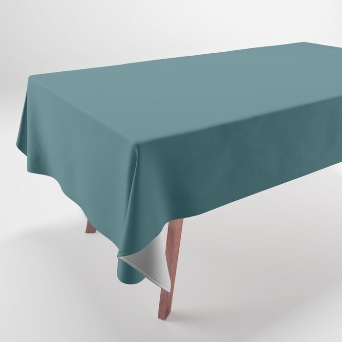 Aqua Blue Green Trending Solid Color Graham & Brown 2021 Color of the Year Accent Shade Whale Tail Tablecloth