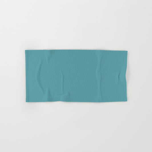 Aqua Blue Solid Color 2022 Spring/Summer Trending Hue Coloro Turquoise Tonic 093-60-15 Hand & Bath Towel