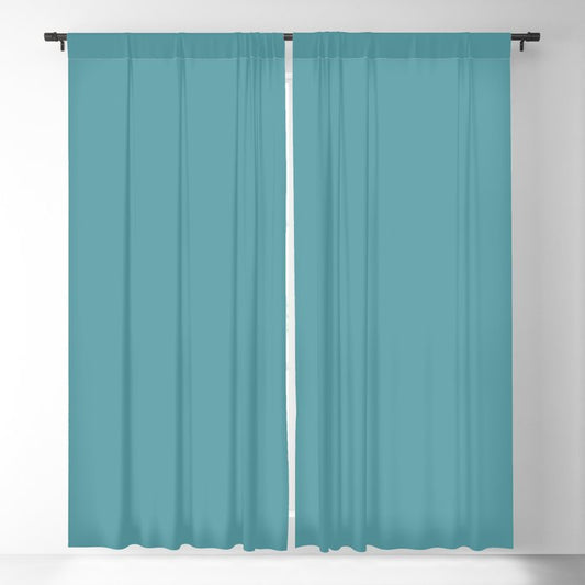 Aqua Blue Solid Color 2022 Spring/Summer Trending Hue Coloro Turquoise Tonic 093-60-15 Blackout Curtain