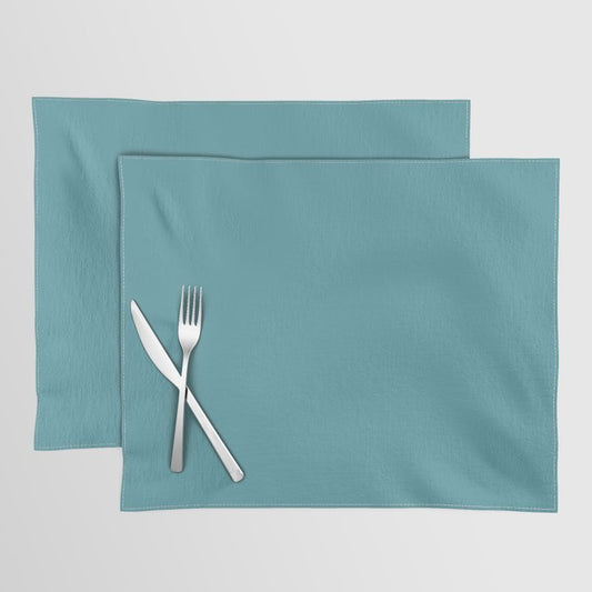 Aqua Blue Solid Color 2022 Spring/Summer Trending Hue Coloro Turquoise Tonic 093-60-15 Placemat