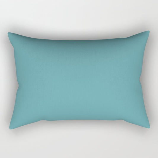Aqua Blue Solid Color 2022 Spring/Summer Trending Hue Coloro Turquoise Tonic 093-60-15 Rectangular Pillow