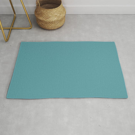 Aqua Blue Solid Color 2022 Spring/Summer Trending Hue Coloro Turquoise Tonic 093-60-15 Throw & Area Rugs