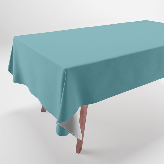Aqua Blue Solid Color 2022 Spring/Summer Trending Hue Coloro Turquoise Tonic 093-60-15 Tablecloth