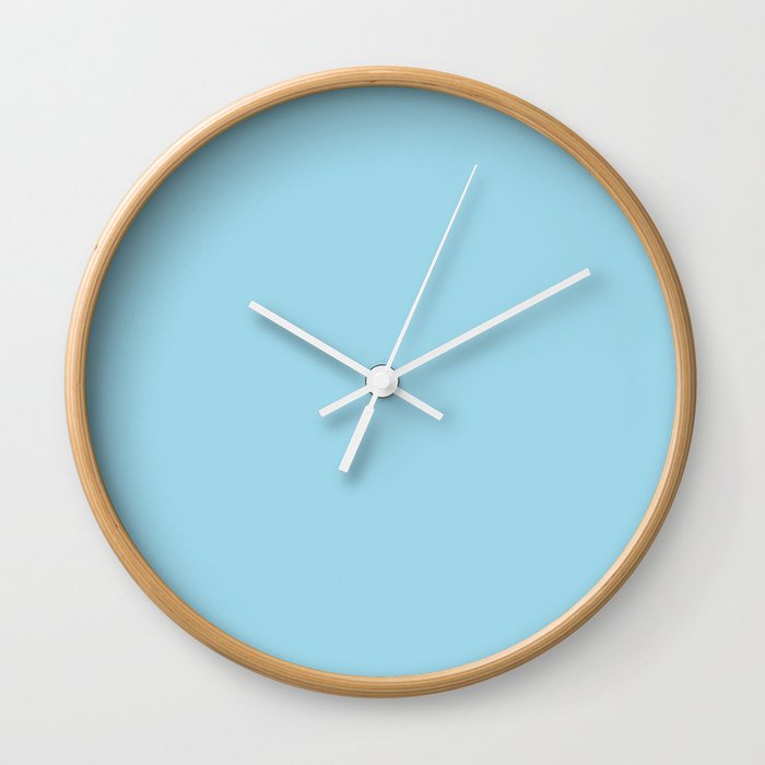 Aqua Blue Solid Color Pairs Diamond Vogel 2022 Popular Hue Orleans Tune 0658 Wall Clock